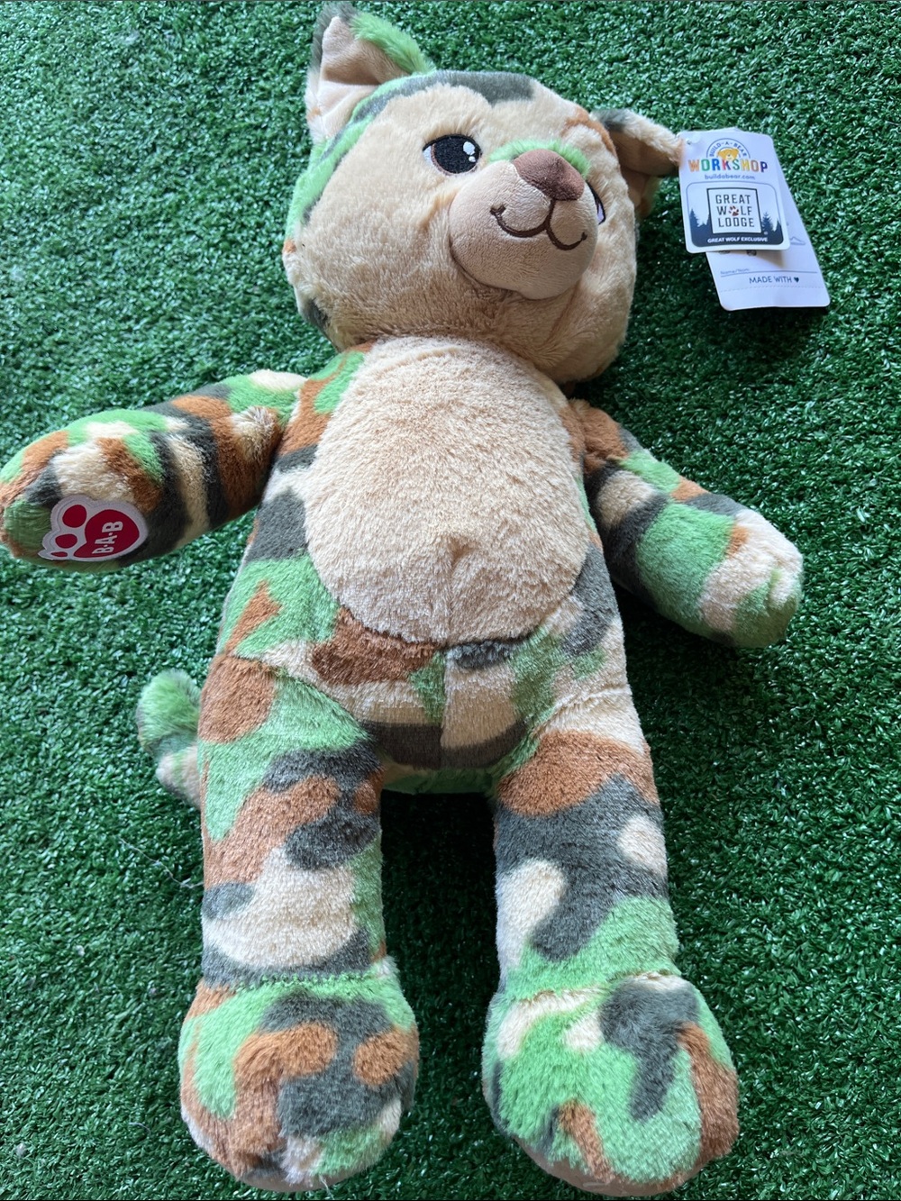 Build A Bear Great Wolf Lodge Camo Plush NEW WITH TAGS